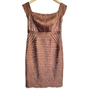 NWT JS Collections Brown Bodycon Lace Romantic Bondage Dress 865862 LTN Size 12